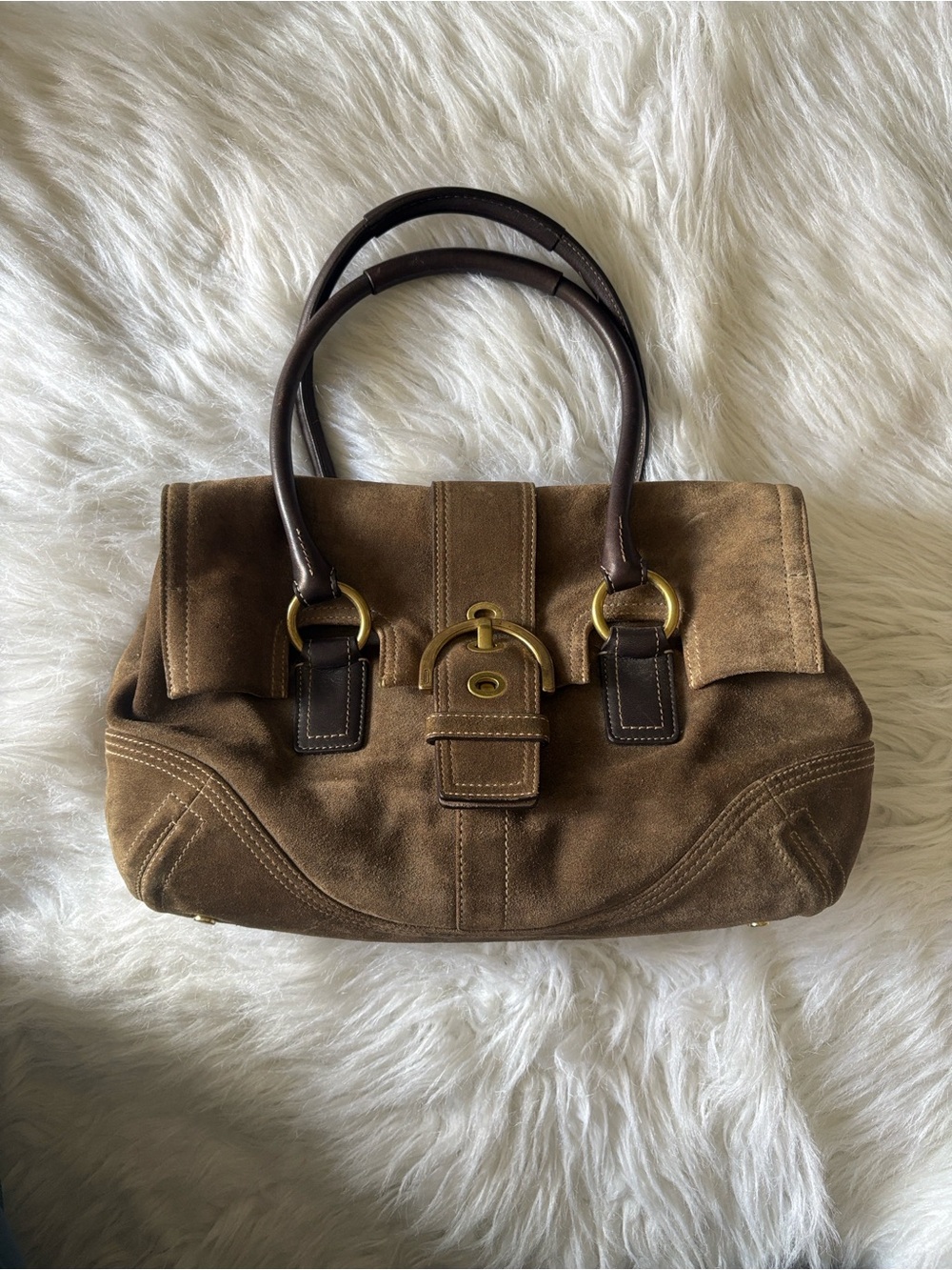 Coach Suede Satchel Handbag